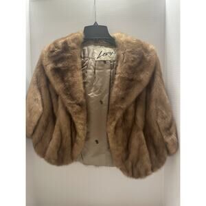 Genuine Light Brown Mink Fur Stole Cape by Levy in Memphis. Vintage